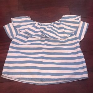 Zara Off the shoulder striped top